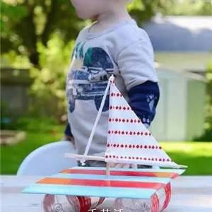 矿泉水瓶变废为宝DIY小帆船玩具的教程