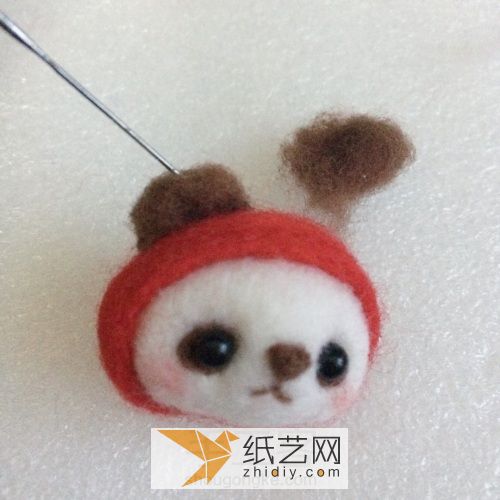 羊毛毡教程——网红草莓熊猫 第9步