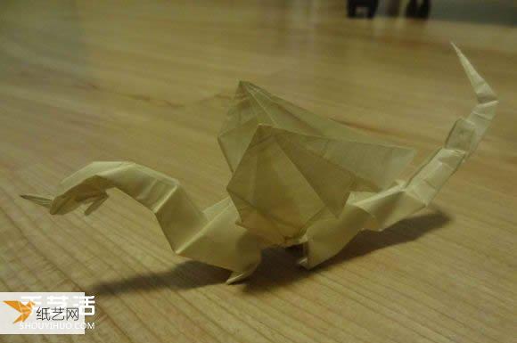 带翅膀的西方龙折纸教程图解