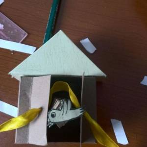简单纸模型小鸟屋玩具