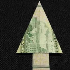 利用美元折叠圣诞树的方法图解