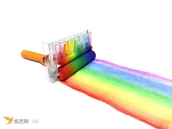 自制个性彩虹油漆滚筒刷的教程