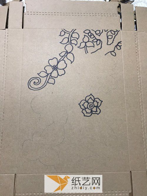原创纸盒立体线描秘密花园-小米老师 第8步