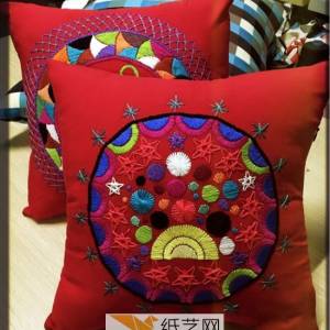 手工DIY刺绣抱枕的新年礼物制作教程