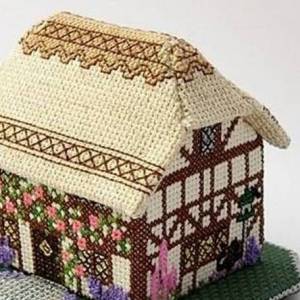手工使用工艺品挂钩做的房屋模型