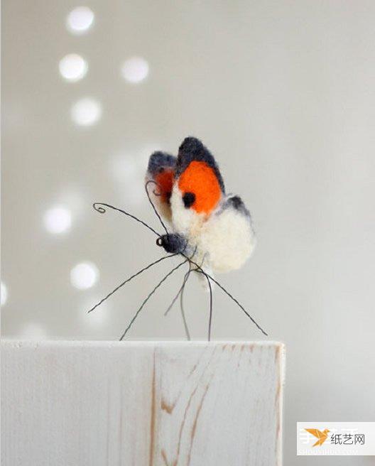 使用羊毛毡制作的美丽的逼真自然宛如活物的蝴蝶图片欣赏