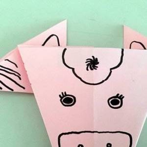 儿童折叠纸牛羊头的具体方法图解