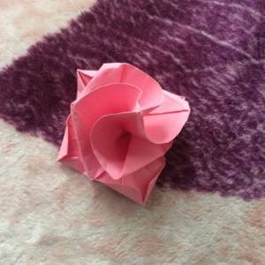 七夕情人节折纸玫瑰花的简单折法