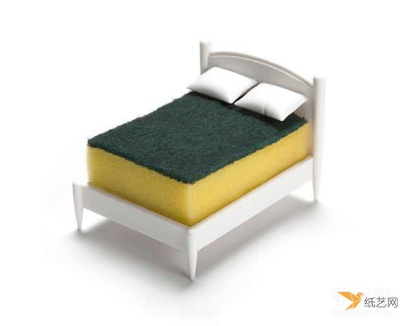 同时具备趣味性和实用性的床铺造型菜瓜布架设计