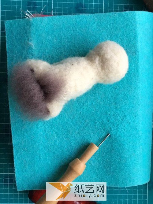 「槿时」羊毛毡灰色植毛猫咪制作教程 第5步