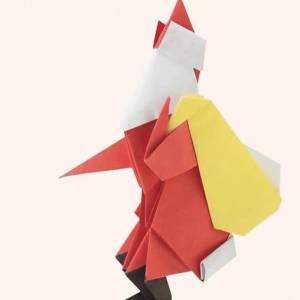 手工制作出来的折纸圣诞老人步骤图教程