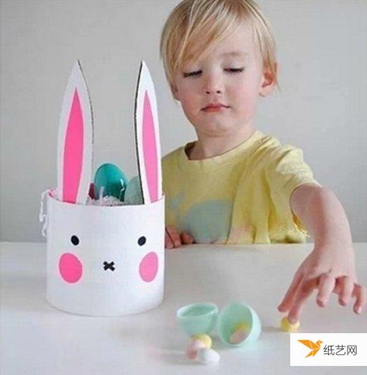 简单个性的幼儿小兔收纳罐的制作方法图解教程