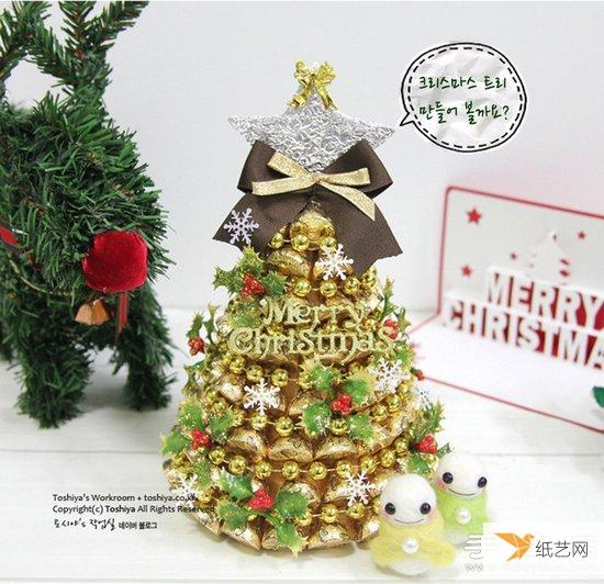 一个完全使用巧克力制作而成的个性超喜庆圣诞树