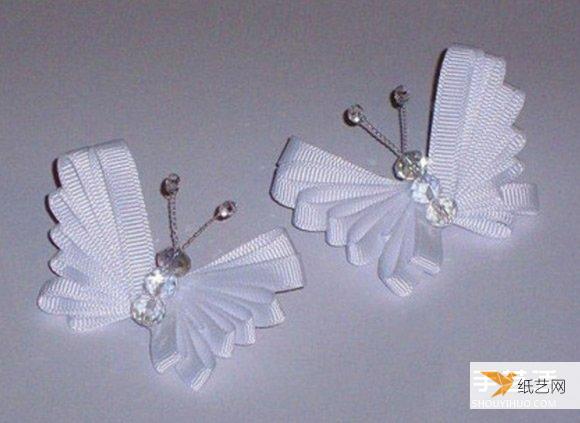 手工制作的简单的缎带蝴蝶的制作方法图解教程