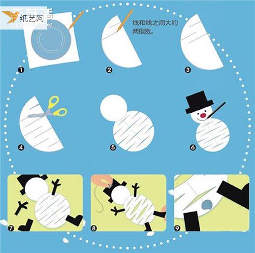 简单折纸幼儿雪人的制作方法