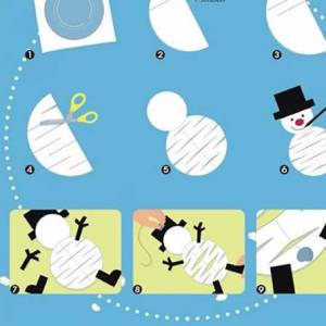 简单折纸幼儿雪人的制作方法