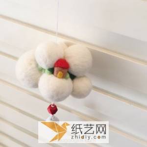 羊毛毡手工制作云朵小屋圣诞节装饰