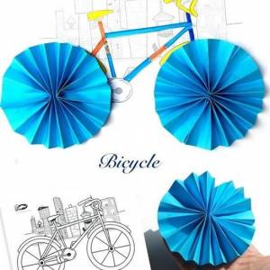 一个让平面自行车变得更立体的简单有趣折纸教程