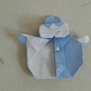 展示一下怎样手工折叠纸雪人的方法图解教程