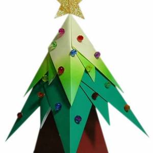 彩色立体圣诞树怎么折出来的