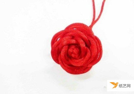 手工编织双线结玫瑰花的方法图解全面展示