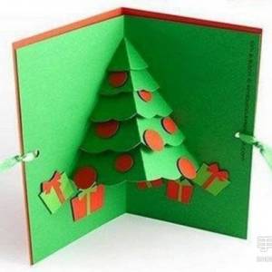 圣诞节的圣诞树立体贺卡制作教程