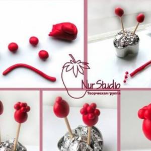 利用超轻粘土制作非常简单容易学习的可爱山莓的方法