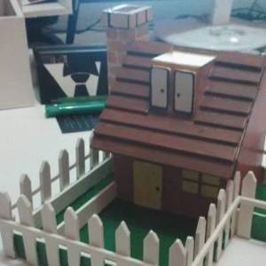 使用PVC板制作带院子的漂亮房子模型