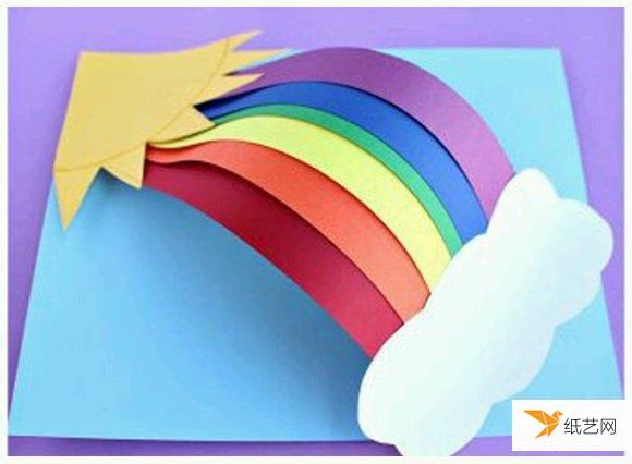 非常适合儿童的个性彩虹贺卡手工制作方法教程