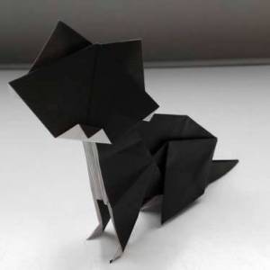 可爱立体纸猫的折叠方法步骤