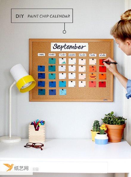 自己准备便签纸和相框制作超简单的日历方法教程
