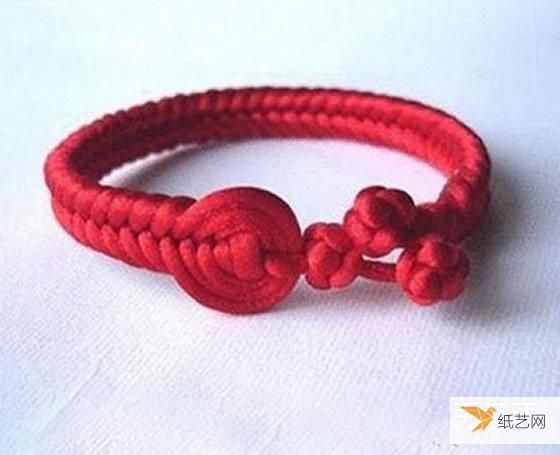 中国风红绳手链编织方法教程图解