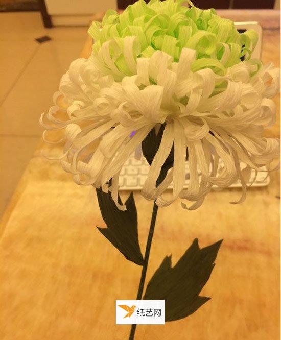使用皱纹纸制作重阳节纸菊花的方法