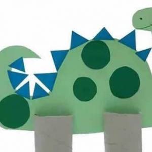 幼儿使用卷纸筒手工制作恐龙的教程
