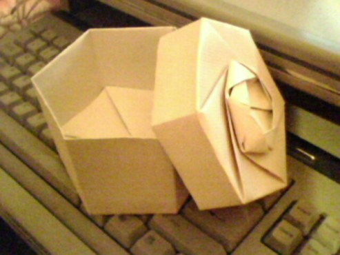 fxluoao简洁大方的六边形折纸盒子
