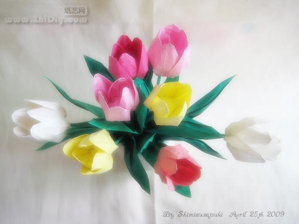 清水五月的折纸郁金香·origami tulips