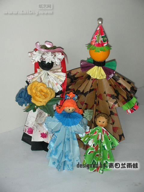 青田兰雨蛙的折纸娃娃
