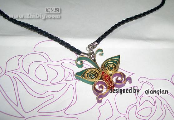 qianqian的衍纸蝴蝶、枫叶项链