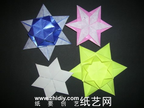 立体折纸六角星教程[3种类型]