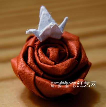 简单折纸玫瑰教程