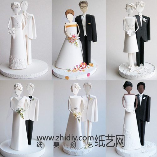 结婚蛋糕上的纸艺装饰