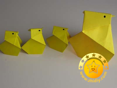 简单折纸小鸡实物图制作教程