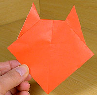 折纸猫脸制作教程第二十步