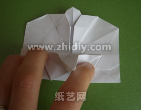 折纸蝴蝶兰纸艺花制作教程折纸过程中的第五十五步