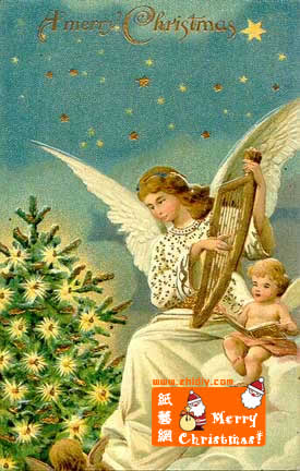 精美的天使圣诞贺卡很漂亮