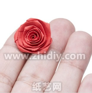 情人节贺卡上必备的衍纸玫瑰完成后精美的效果图