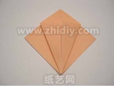 折纸千纸鹤教程制作过程中的第六步