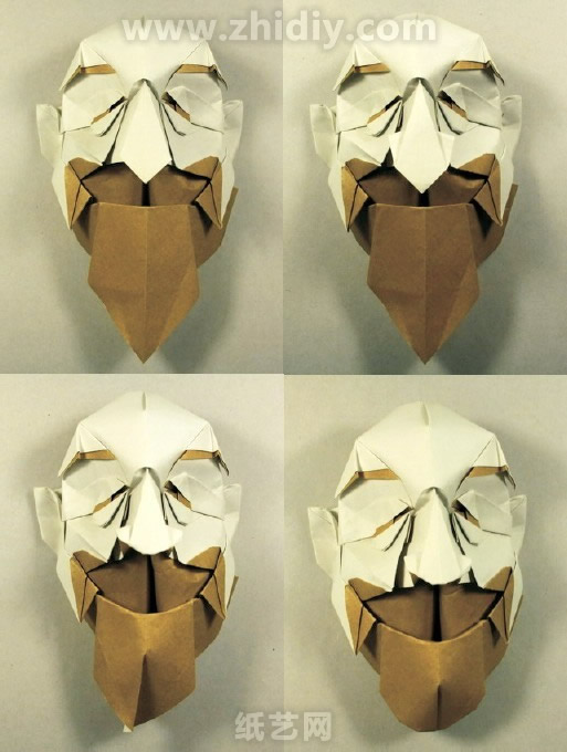 埃里克面具折纸教程制作完成之后极其精美的制作作品