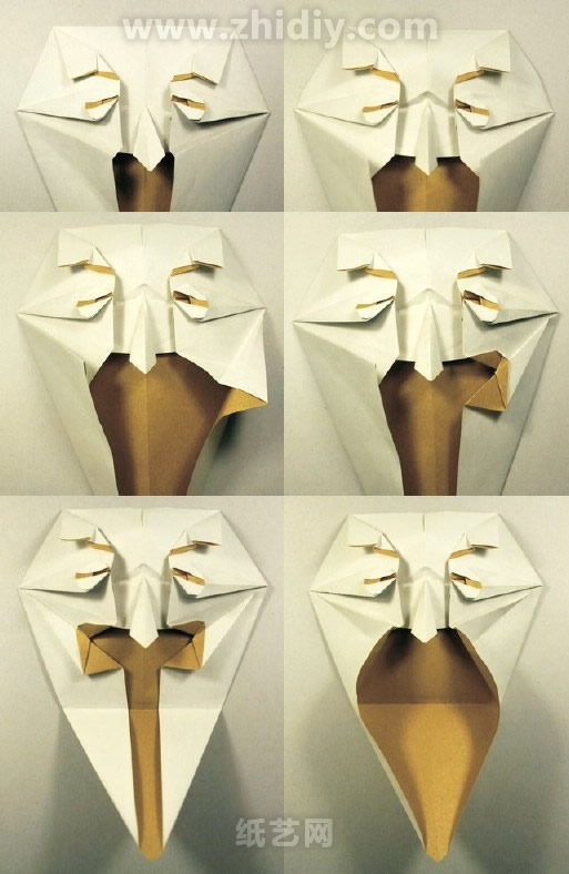 埃里克面具折纸教程看起来似乎不是很难，但是由于每一个制作都需要牵扯到大量的制作细节，尤其是那些可能被忽视的和传统折纸有所不同的细节，现在这里需要大家给予更多的关注和留心来进行制作了