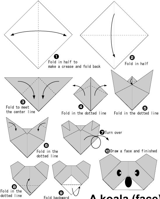 儿童简单手工折纸考拉教程